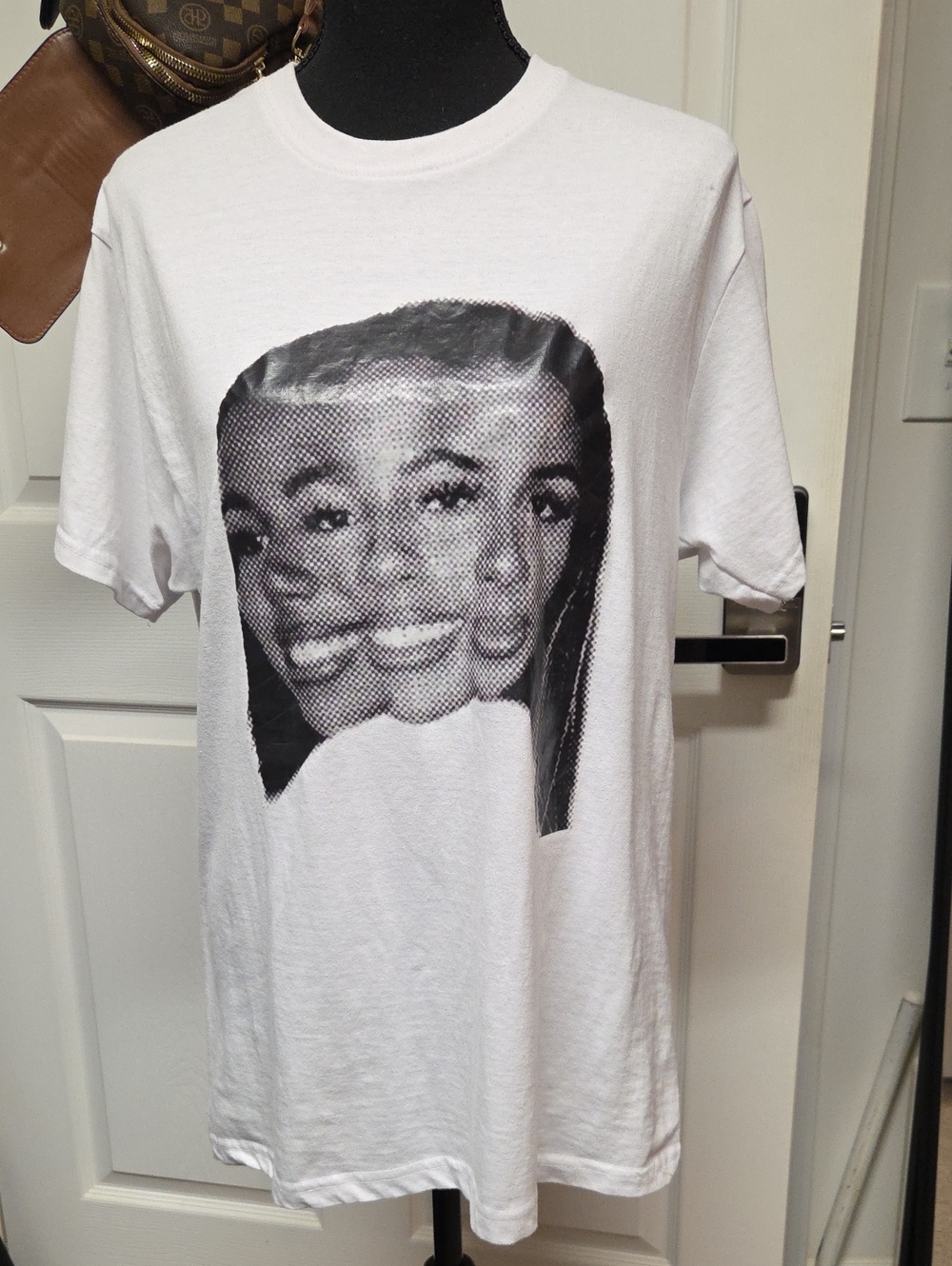 Mariah The Scientist White Graphic Tee with Black Pop-Art Face Print